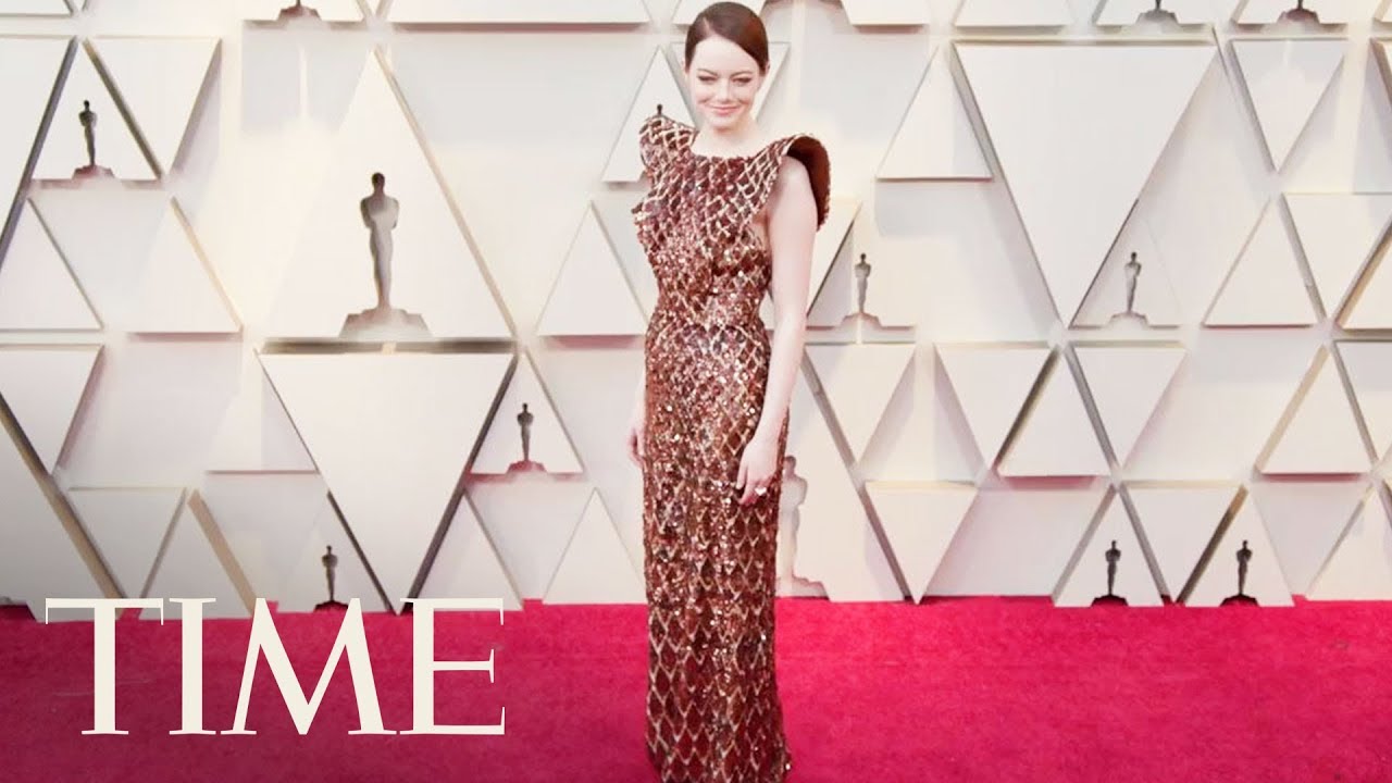 Emma Stone's Magnificently Patterned Louis Vuitton Dress At The 2019 Oscars