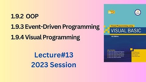 OOP\Event-Driven\Visual Programming Techniques | Chapter 1 Visual Basic BSc\ADP\BS Computer Science