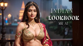 [4K] Ai Art Indian Lookbook Girl Al Art Video - European Rainfall