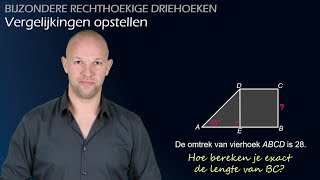 Vergelijkingen en bijzondere rechthoekige driehoeken - Vlakke meetkunde
