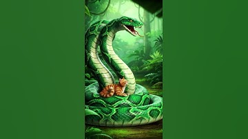 Cat wrapped around python, another cat tries to save the wrapped cat Abundance Meditation, Wealth.