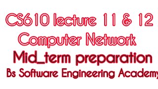 cs610 lecture 11 & 12 in Urdu | cs610 computer Network short lectures | #cs610 #computer_network