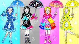 TikTok, Facebook, Instagram, Snapchat Raincoat Styles | DIY Paper Dolls