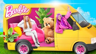 Cara Membuat Rumah Barbie Di Dalam Mobil / Tantangan 24 Jam Tinggal Dalam Mobil!
