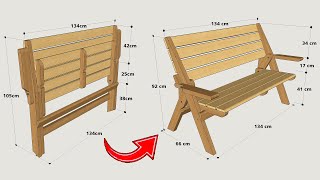 HOW TO MAKE A FOLDING BENCH - STEP BY STEP