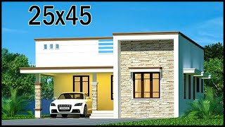 3 Room 3D House Plan With Elevation | 25x45 Latest House Plan | Gopal Architecture