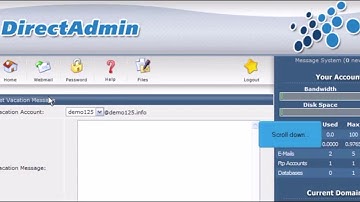 25) How to create vacation messages in Direct Admin by Gecko Websites