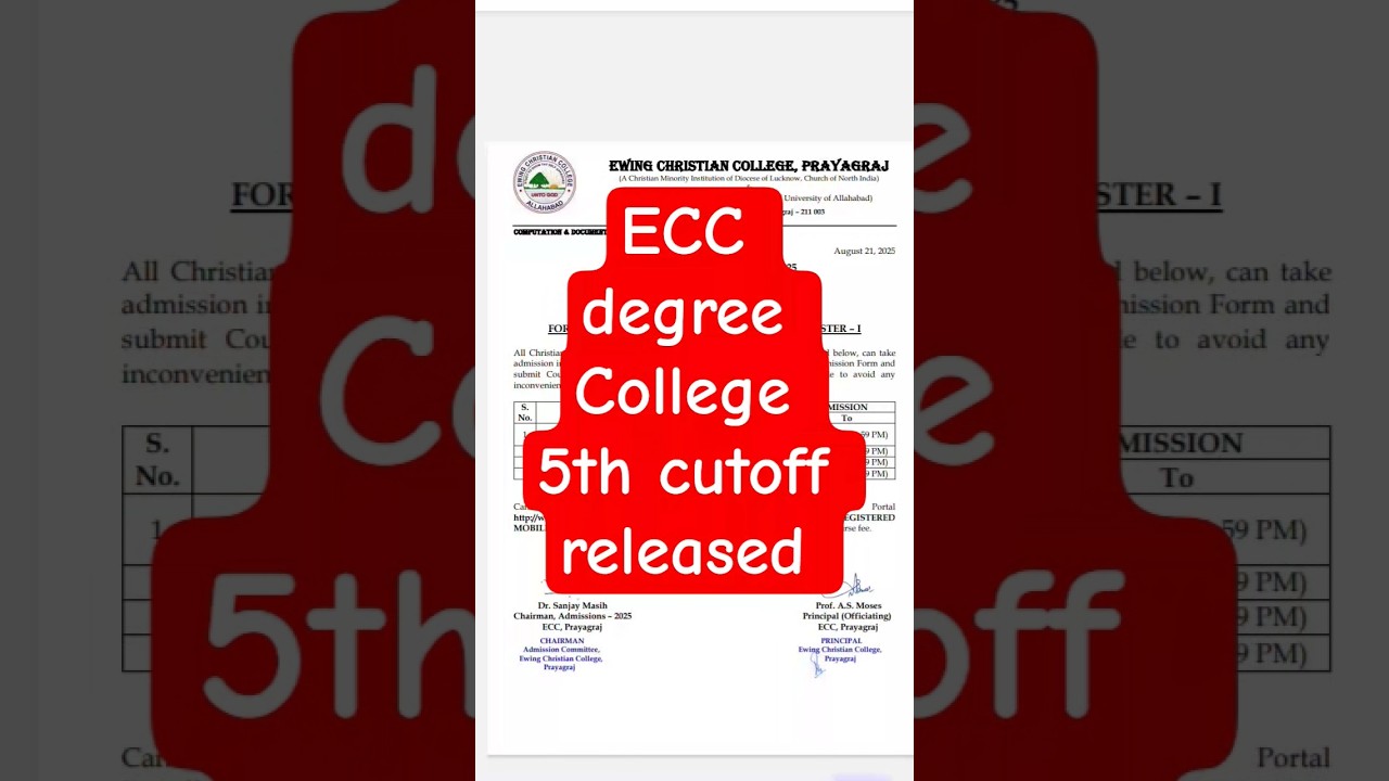 allahabad university affiliated colleges ECC 5th cutoff released cuet UG 2025 admission process