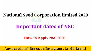 How to Apply in NSC 2020 Vacancy | National Seed Corporation Recruitment 2020 #nsc |krishi kranti IG