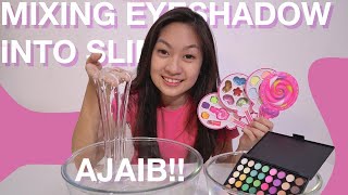 MIXING MAKEUP EYESHADOW INTO SLIME!