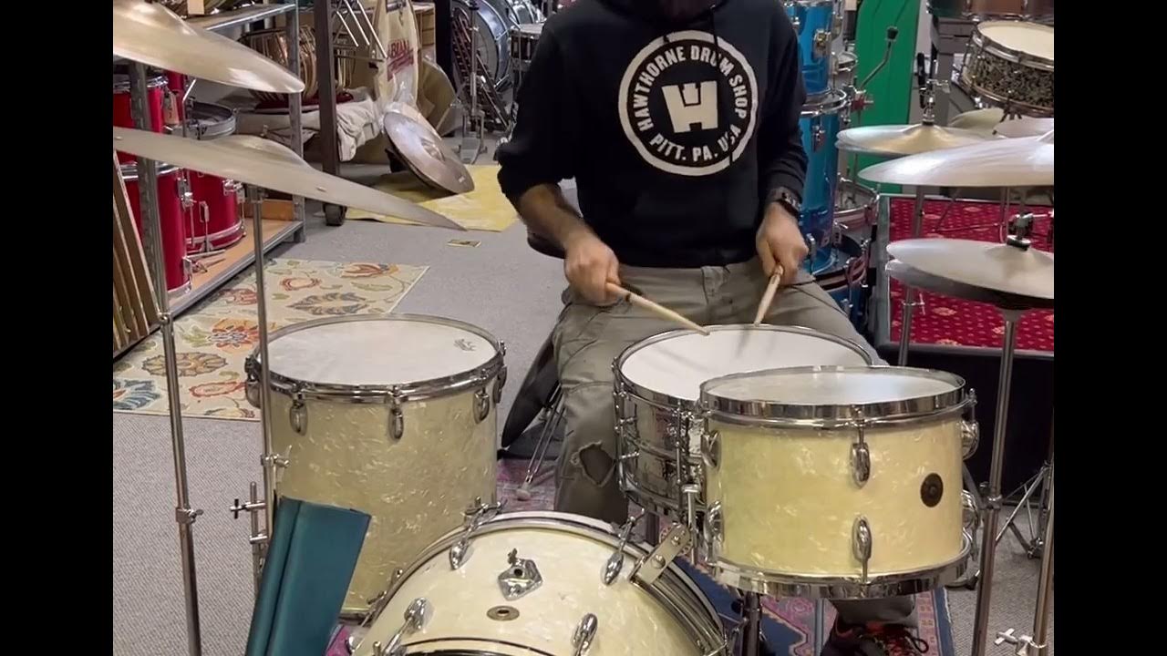 1950s Gretsch Progressive Jazz White Marine Pearl Drum Kit YouTube