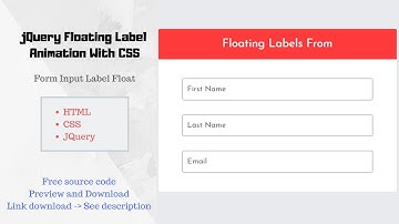 jQuery Floating Label Animation With CSS | Form Input Label Float