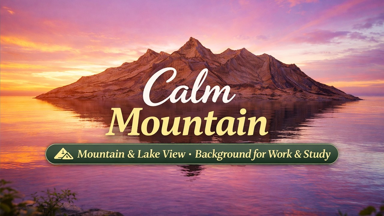 Calm Focus Music 🌅 Mountain & Lake View | Slow Uplifting Background Music for Work & Study