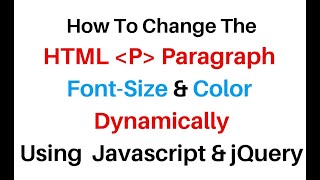 HTML web design change text font size and color dynamically jquery html web design Profile
