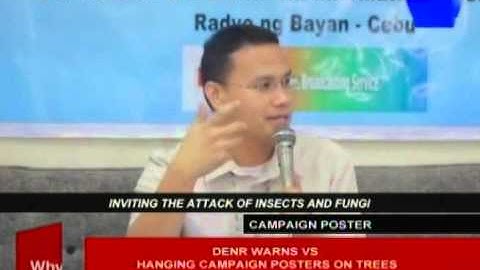 DENR warns vs hanging campaign posters on trees