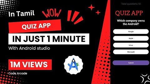 📱How to Create a Quiz App in Android Studio | Step-by-Step Tutorial in Tamil