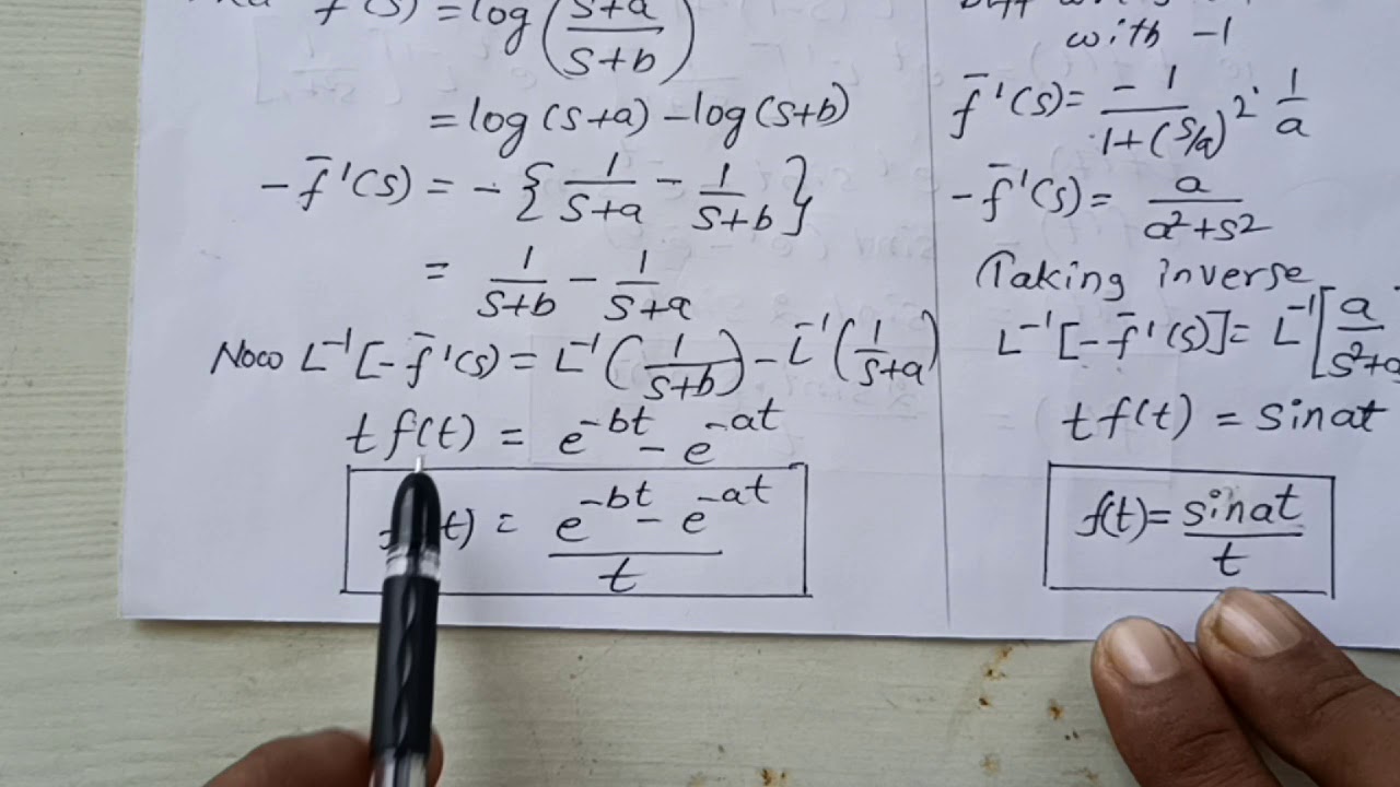 18MAT31 Inverse Transform of logarithm & inverse functions by Prof ...