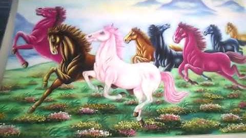 video bức tranh đá quý bát mã truy phong đẹp làm quà tặng khai trương ý nghĩa