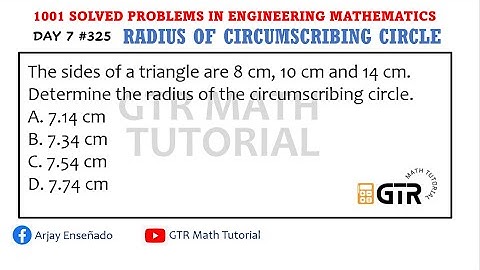 RADIUS OF CIRCUMSCRIBING CIRCLE | 1001 SOLVED PROBLEMS IN ENGINEERING MATHEMATICS | DAY 7 #325