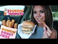 TRYING DUNKIN DONUTS NEW DONUT FRIES! | MUKBANG! | Steph Pappas