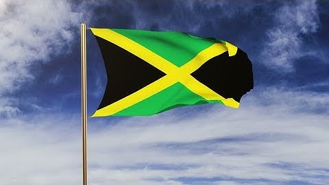 4K Jamaica flag waving in the wind. Green screen, alpha matte. Loopable animation Stock video