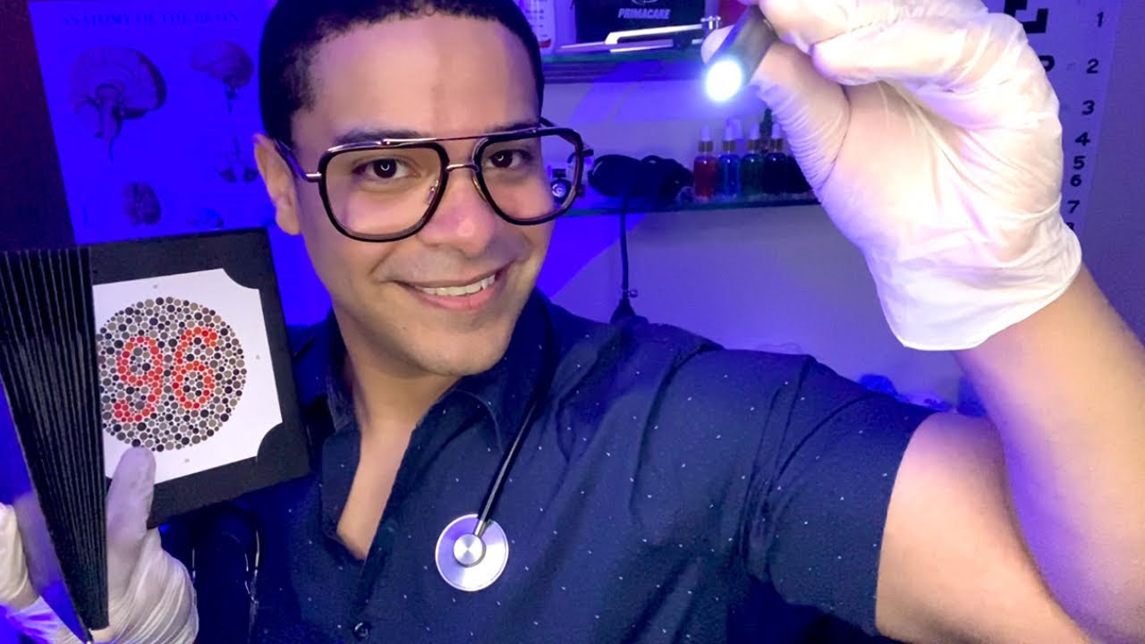 ASMR Doctor Neurological Optic Eye Exam Roleplay~ Realistic Orbital Medical Exam Male Light Triggers