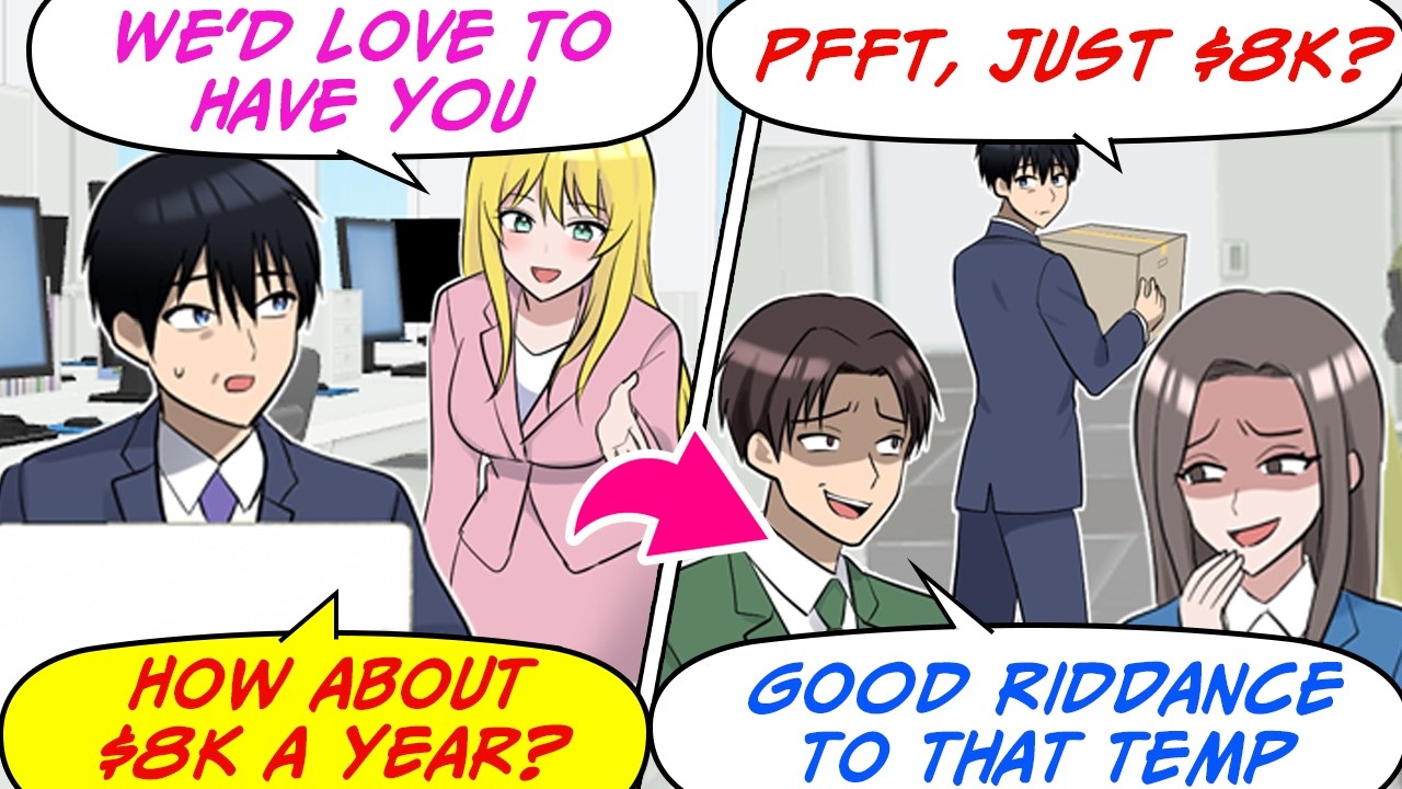 The CEO's Son Bullied Me as a Temp! But a Client's Blonde CEO Offered Me 800K... [RomCom Manga Dub]