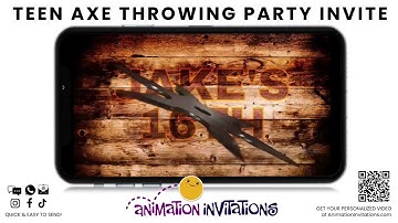 Axe Throwing Birthday Invite 🎂 Cake, Pizza & Axes MP4 — READY TO TEXT!