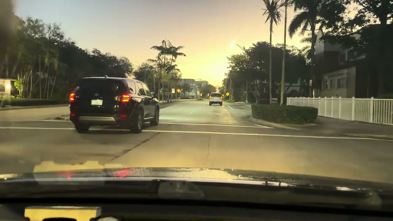 Driving from Sunset, FL on Sunset Dr, S Dixie Hwy and Crandon Blvd in Key Biscayne, FL neighborhoods
