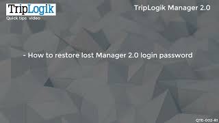 Lost Or Change Manager Login Pword Qte 002 R1