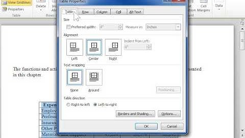 Change the Text Alignment in a Table - Word 2010