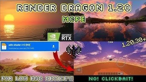 MCPE Shader Minecraft PE 1.20+ Ultra Realistic [ RENDER DRAGON ] RTX Shader for Mcpe 1.20 (Android)
