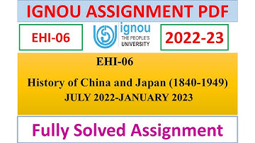 EHI-06 SOLVED ASSIGNMENT IN ENGLISH 2022-23 | IGNOU