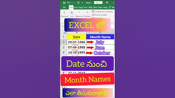 Get month Name From Dates in Excel | Convert  Date into a Month Text Formula #excelformula