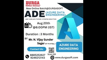 🚀 New Online Batch – Azure Data Engineering (ADE) @ DURGASOFT