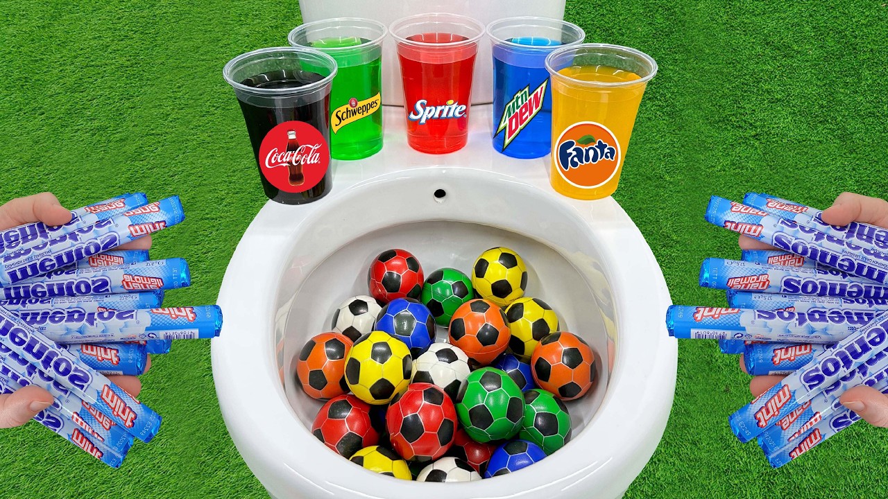 COCA COLA BALLOON VS TOİLET, Coca Cola Zero, PowerAde, Fanta, Sprite, Fruko and Mentos Diff Unde
