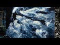 Turbulent sea effect with milk paint fluid acrylic art by elyse fournier
