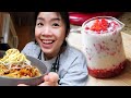 Homemade Fresh Strawberry Milk &amp; Curry Udon | Meal Vlog