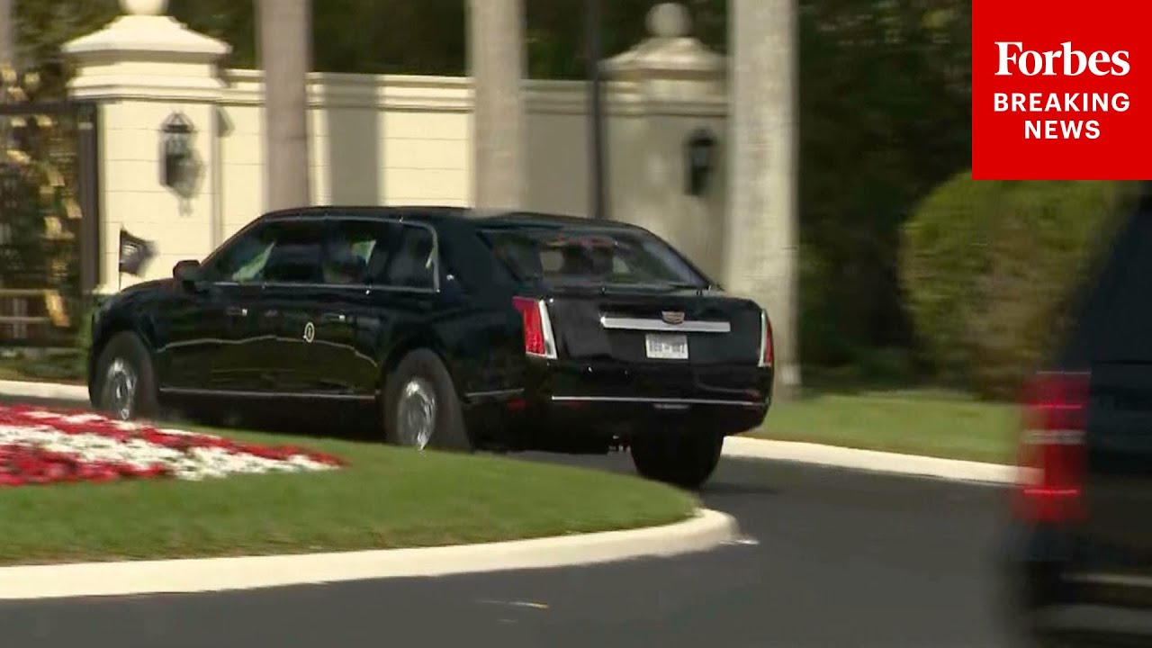 JUST IN: President Trump Arrives At Trump International Golf Club In West Palm Beach, Florida