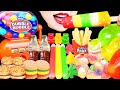 ASMR CANDY PARTY GUMMY FAST FOOD: FRIES, BURGERS, COKE BOTTLE,TIKTOK FRUIT JELLY, CUPCAKE, SOUR 먹방