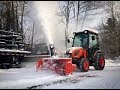 Kioti 66" Front Mount Snowblower - CK3510SE  HST Cab Tractor Demonstration