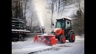 Kioti 66" Front Mount Snowblower - CK3510SE HST Cab Tractor Demonstration