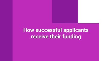 How successful applicants receive their funding