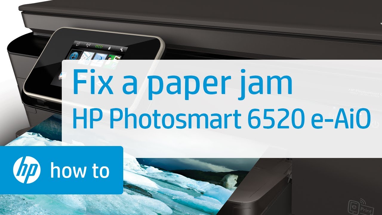 Fixing Paper Jam HP Photosmart 6520 e-All-in-One HP - YouTube