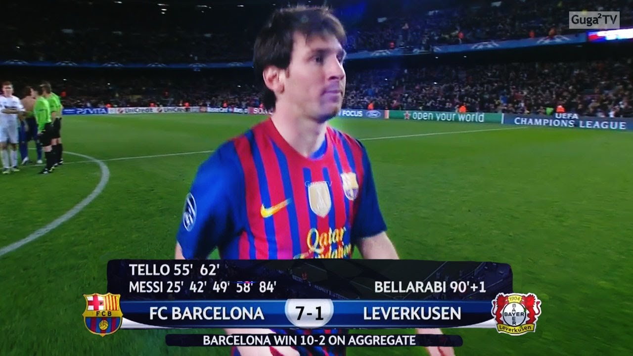 The Day Lionel Messi Scored 5 Goals vs Bayer Leverkusen in 2012 - YouTube