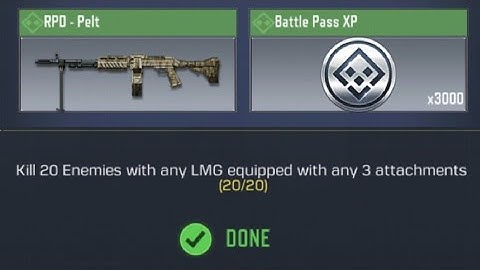 Call Of Duty: Mobile Kill 20 Enemies with any LMG equipped with any 3 attachments Task Complete