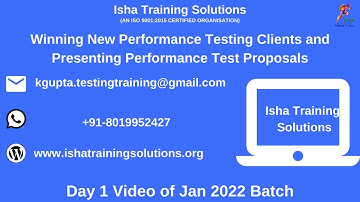 Winning New Performance Testing Clients and Presenting Performance Test Proposals Day 1 Video.