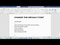 Microsoft Word How to set up your favourite font as default Bagaimana tetapkan font kegemaran anda