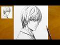 How To Draw Light Yagami Step By Step Death Note Anime Drawing 