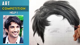 Art Competition - Help | How to hair for beginners,  Sushant Singh Rajput drawing,  Sanju Arts